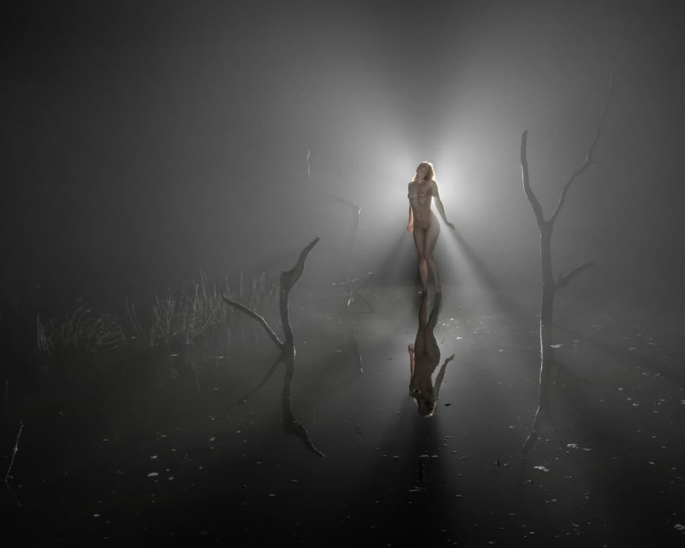 Ethereal Figure in Fog by Leszek Paradowski — canvas wall art