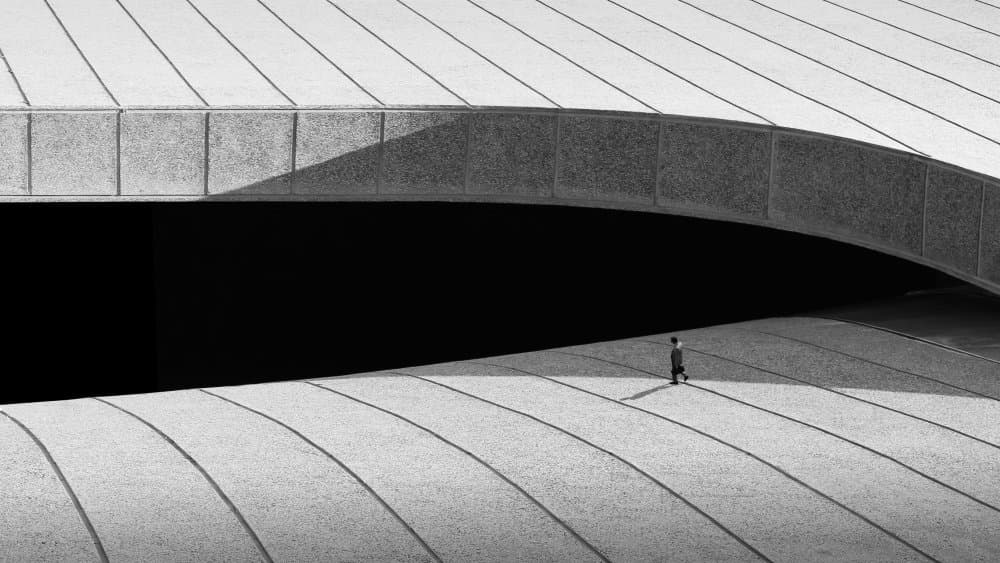 Man In Modern Architecture by Sara Goli — canvas wall art