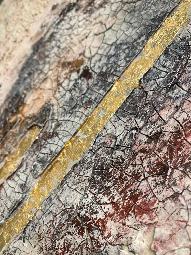 Golden Cracked Texture by Gabriela Aleksandra Szuba — canvas wall art