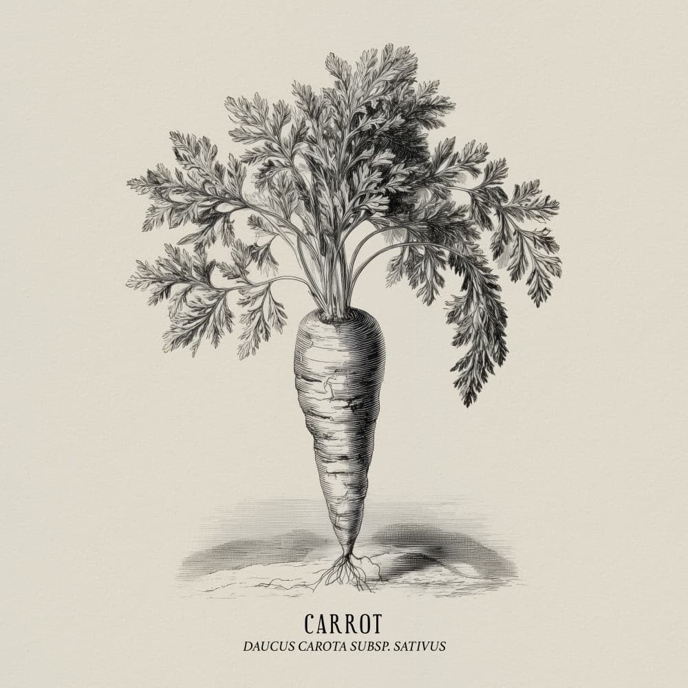 Vintage Carrot Botanical by Andreas Magnusson — canvas wall art