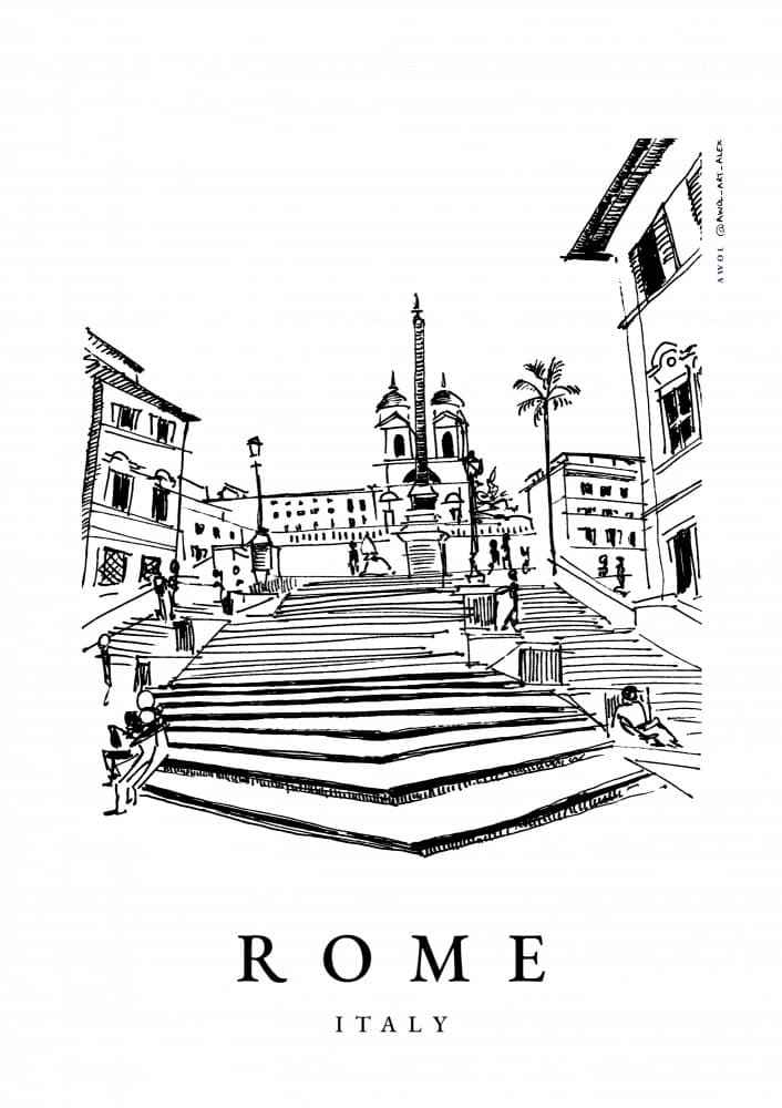 Spanish Steps Rome by Awol Art Alex — canvas wall art