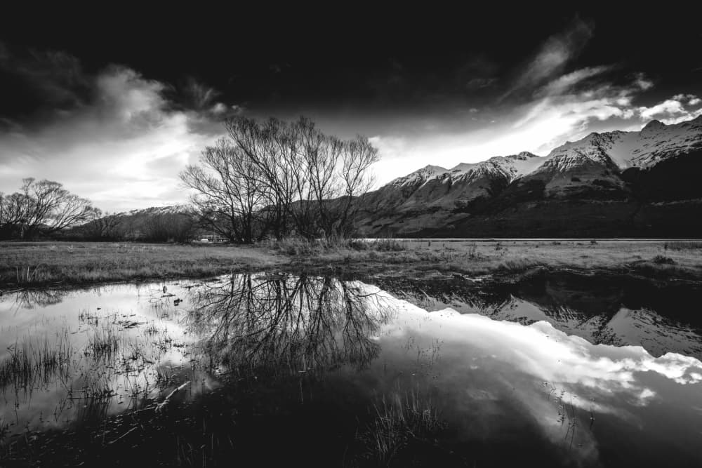 Dramatic Mountain Reflection by Allan Li wp — canvas wall art