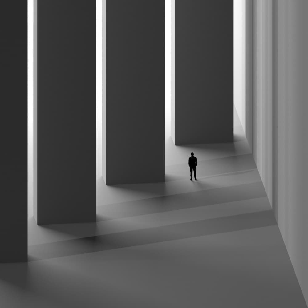 Solitary Figure Bright Path by Antonyus Bunjamin (Abe) — canvas wall art