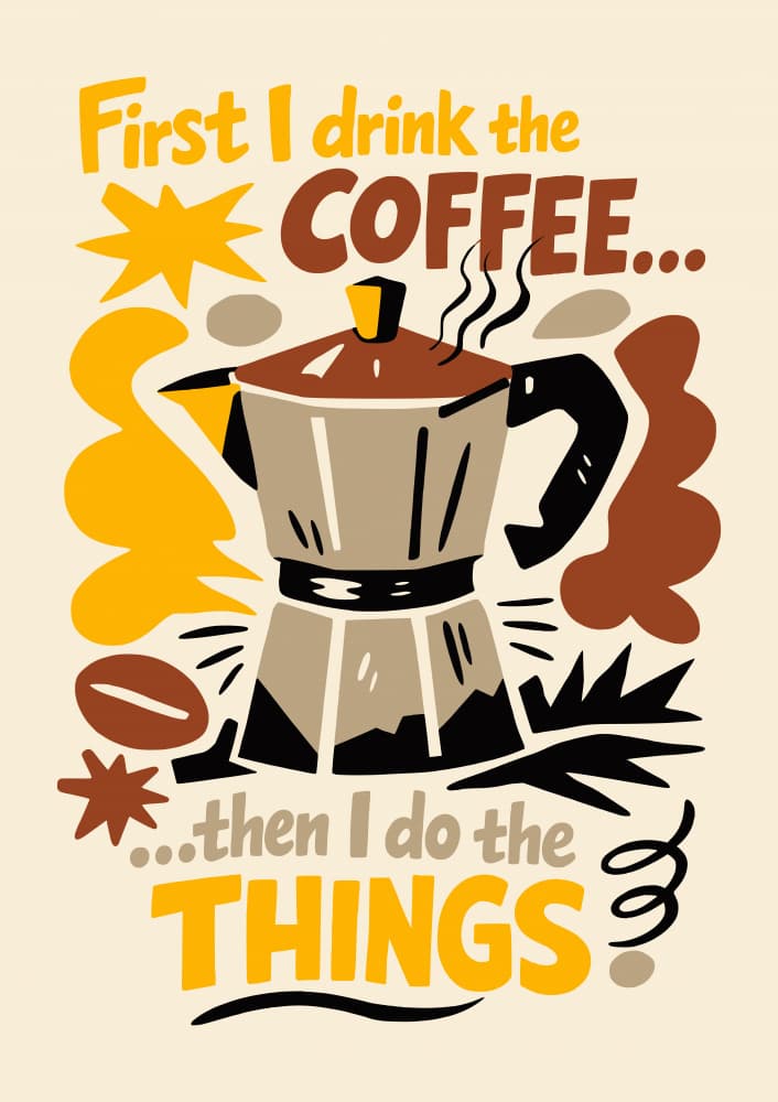 First Coffee Then Things by Patryk Krygowski — canvas wall art