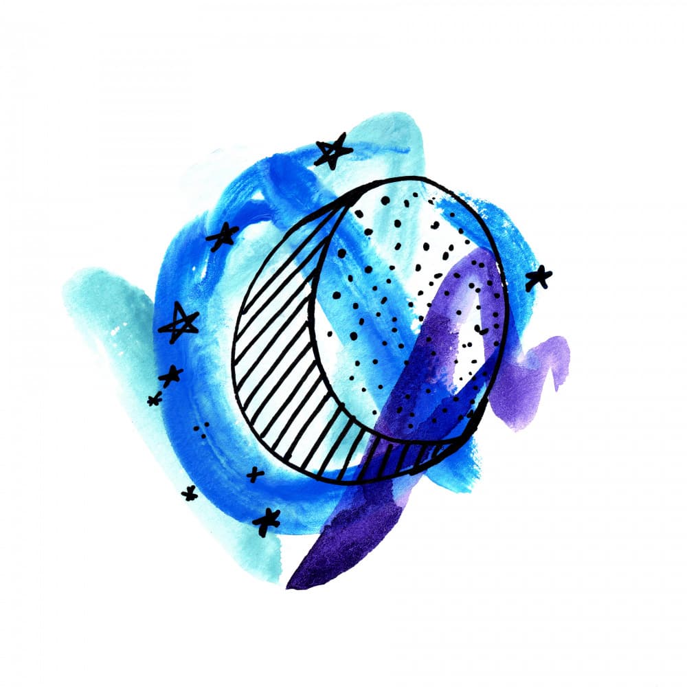 Dreamy Watercolor Moon by Sonia Pal — canvas wall art