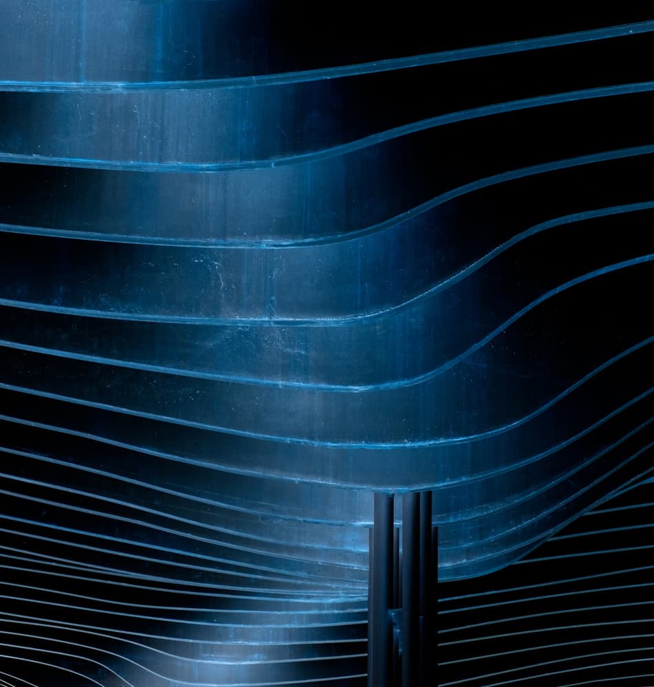 Blue Flowing Curves by Harry Verschelden — canvas wall art
