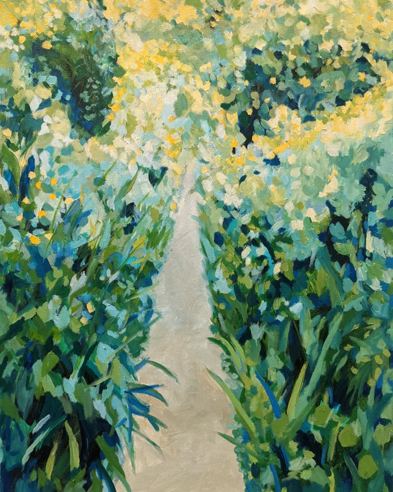 Vibrant Garden Path by Claire Whitehead — canvas wall art
