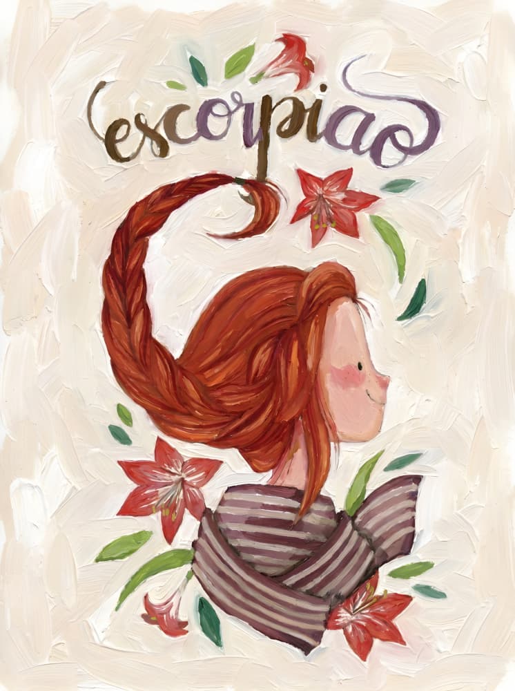 Whimsical Scorpio Girl by HUGO — canvas wall art