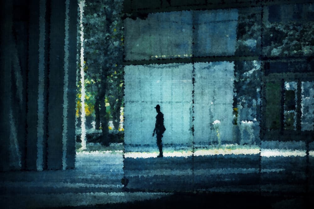 Blue Urban Silhouette by MingLun Tsai (蔡明倫) — canvas wall art