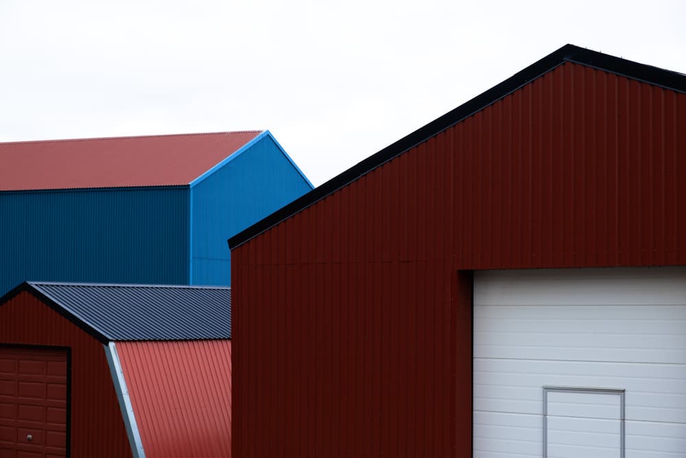 Colorful Industrial Buildings by Rolf Endermann — canvas wall art