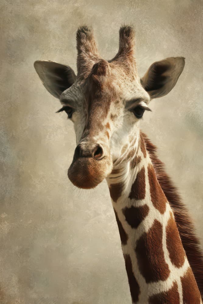 Gentle Giraffe Portrait by Rafal Kulik — canvas wall art