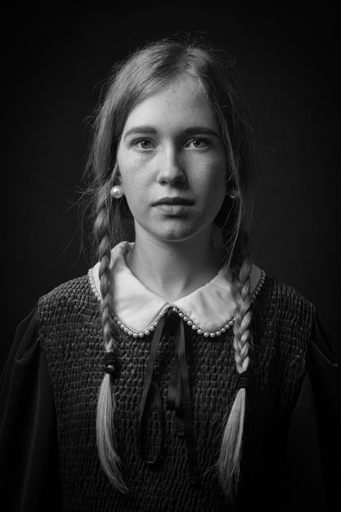 Classic Braids Portrait by Ruth Franke — canvas wall art