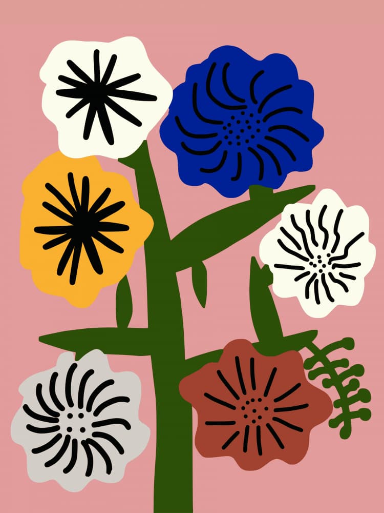 Colorful Abstract Blooms by Little Dean — canvas wall art