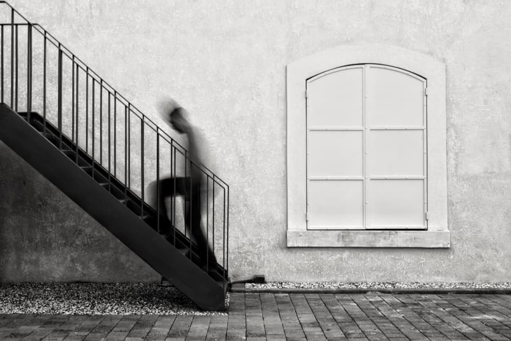 Blurred Figure Climbing by Ali Ayer — canvas wall art