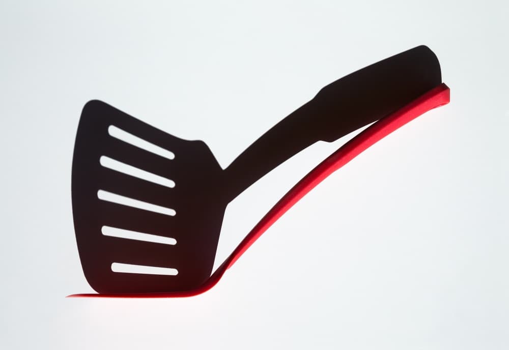 Red Spatula Checkmark by Jacqueline Hammer — canvas wall art