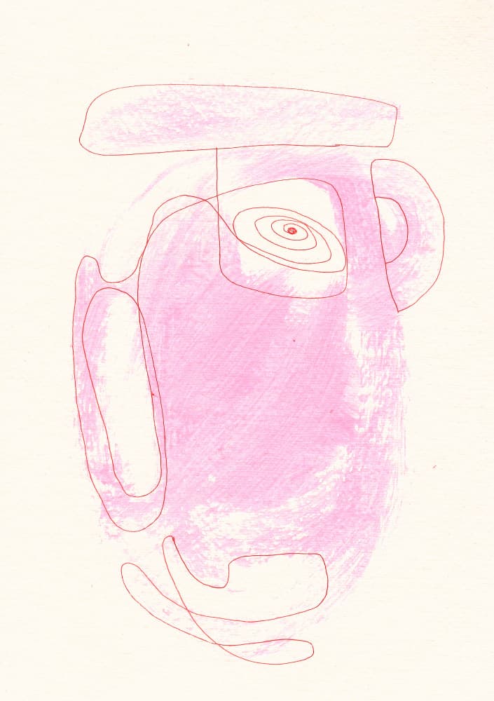 Minimalist Pink Face by Santhosh ch — canvas wall art