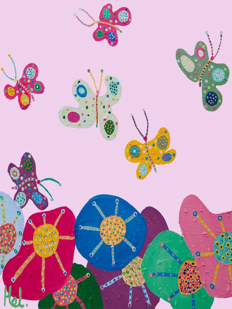 Whimsical Butterflies Bloom by Helen Joynson — canvas wall art