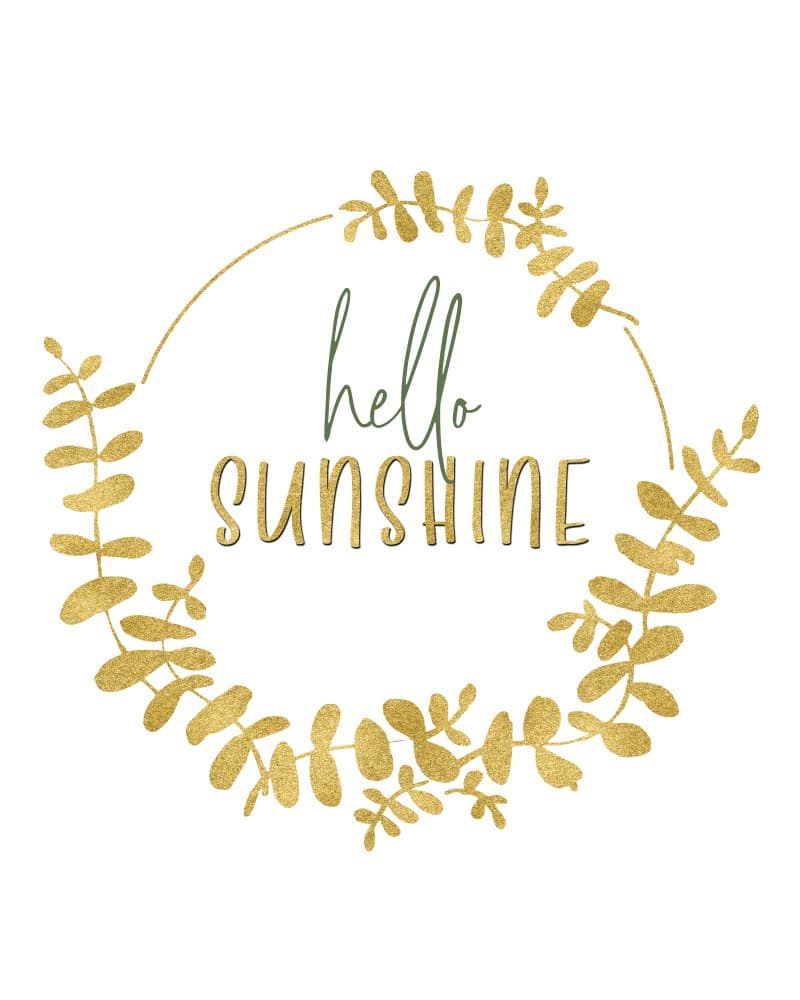 Hello Sunshine Wreath by Rosana Laiz Blursbyai — canvas wall art