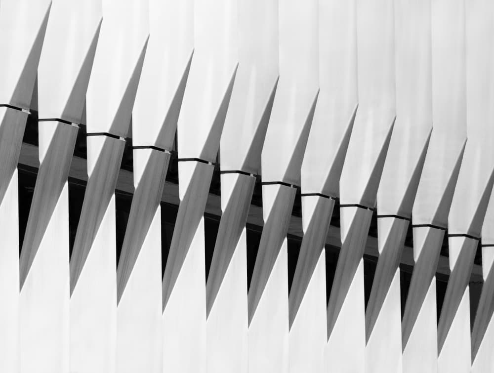 Sharp Monochromatic Angles by Jacqueline Hammer — canvas wall art