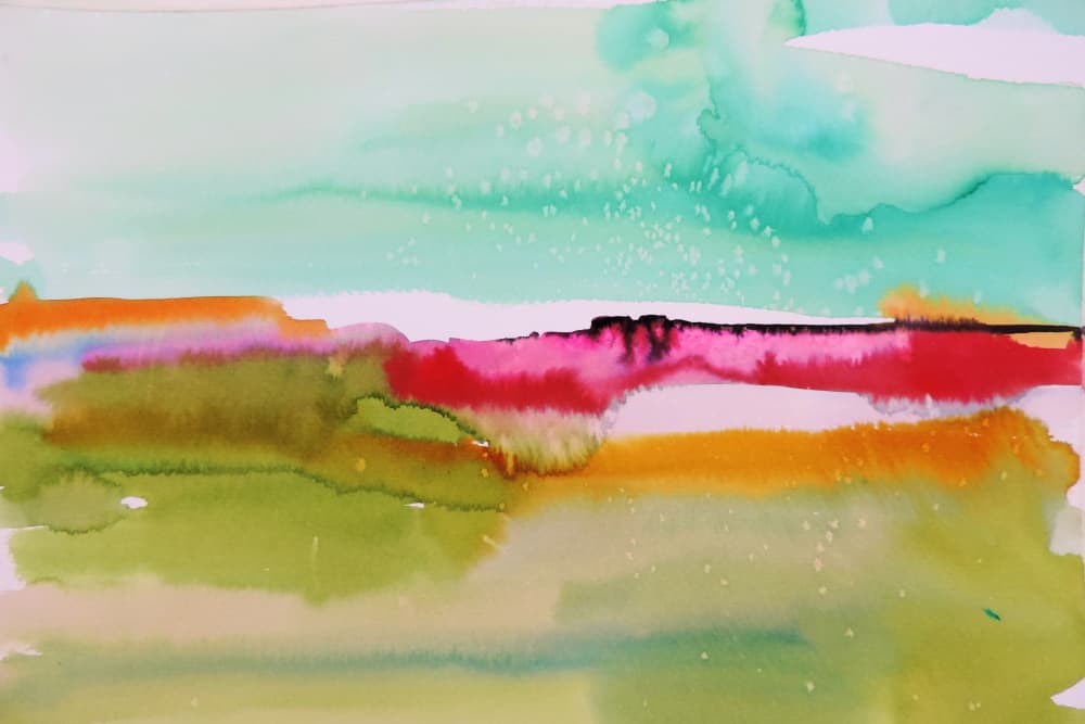 Vibrant Abstract Horizon by Sylvie Demers — canvas wall art