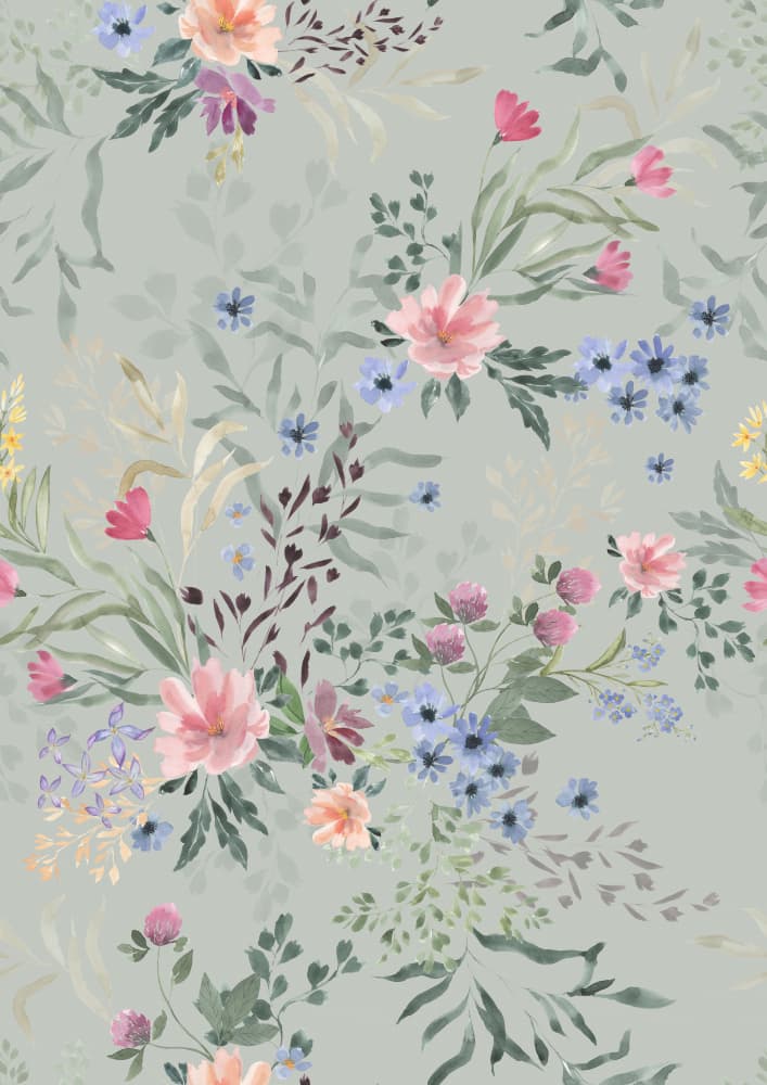 Soft Watercolor Floral Garden by Linda Sitniece — canvas wall art