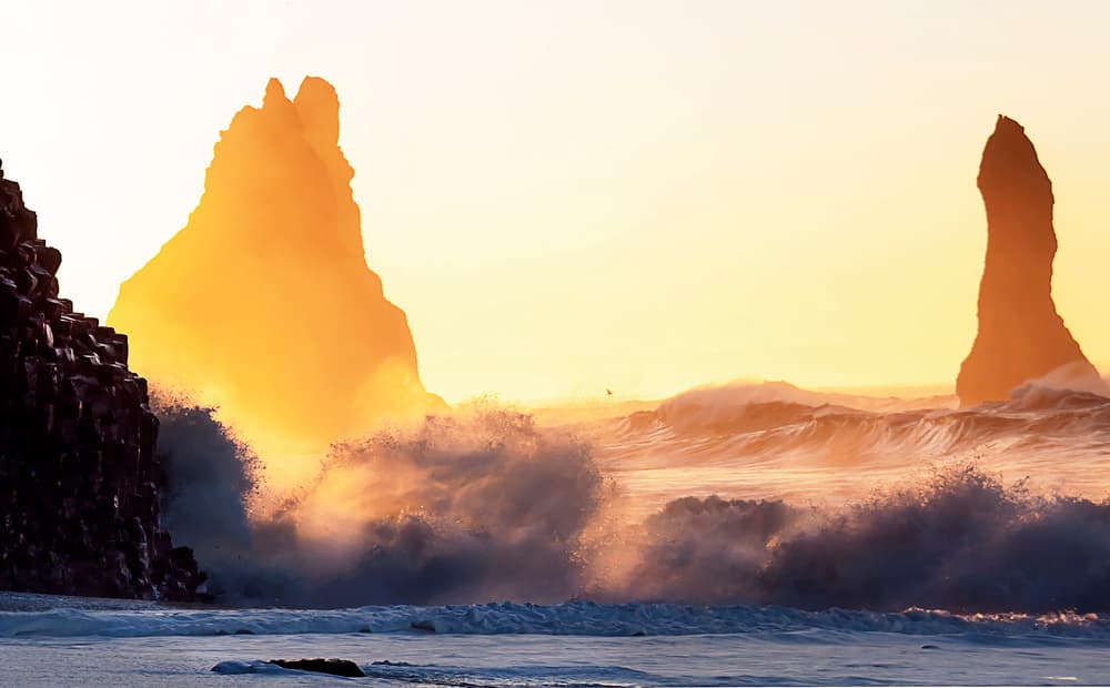Golden Hour Sea Stacks by Larry Deng APA — canvas wall art