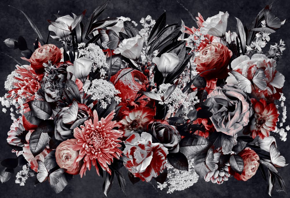 Dramatic Red Flowers by Sue Skellern — canvas wall art