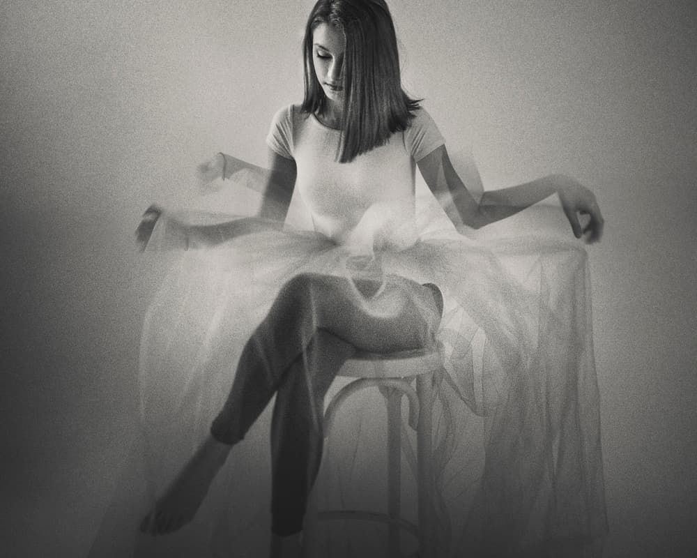 Thoughtful Dancer in Motion by Bettina Tautzenberger — canvas wall art