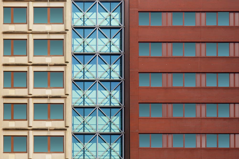 Urban Architectural Patterns by Luc Vangindertael (laGrange) — canvas wall art