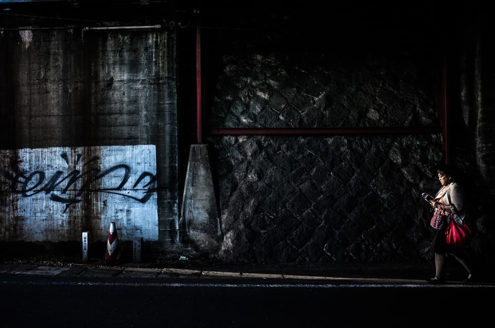 Urban Shadow Street Walk by Tetsuya Hashimoto — canvas wall art