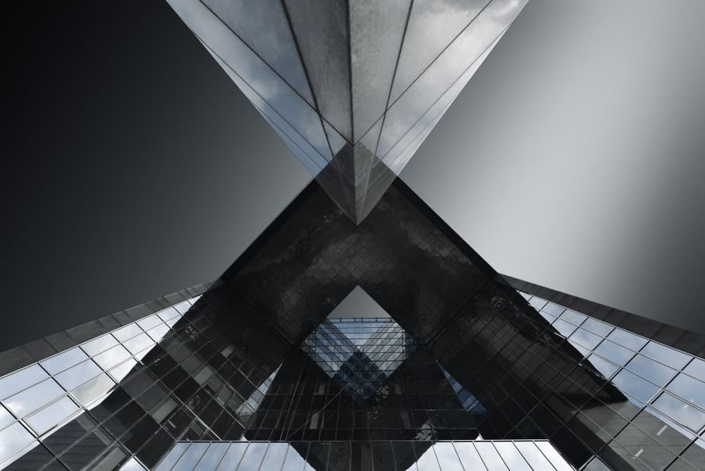 Geometric Urban Reflection by Jorge Pimenta — canvas wall art