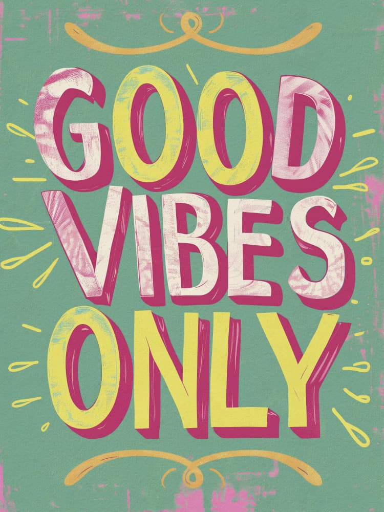 Retro Good Vibes Only by Andreas Magnusson — canvas wall art