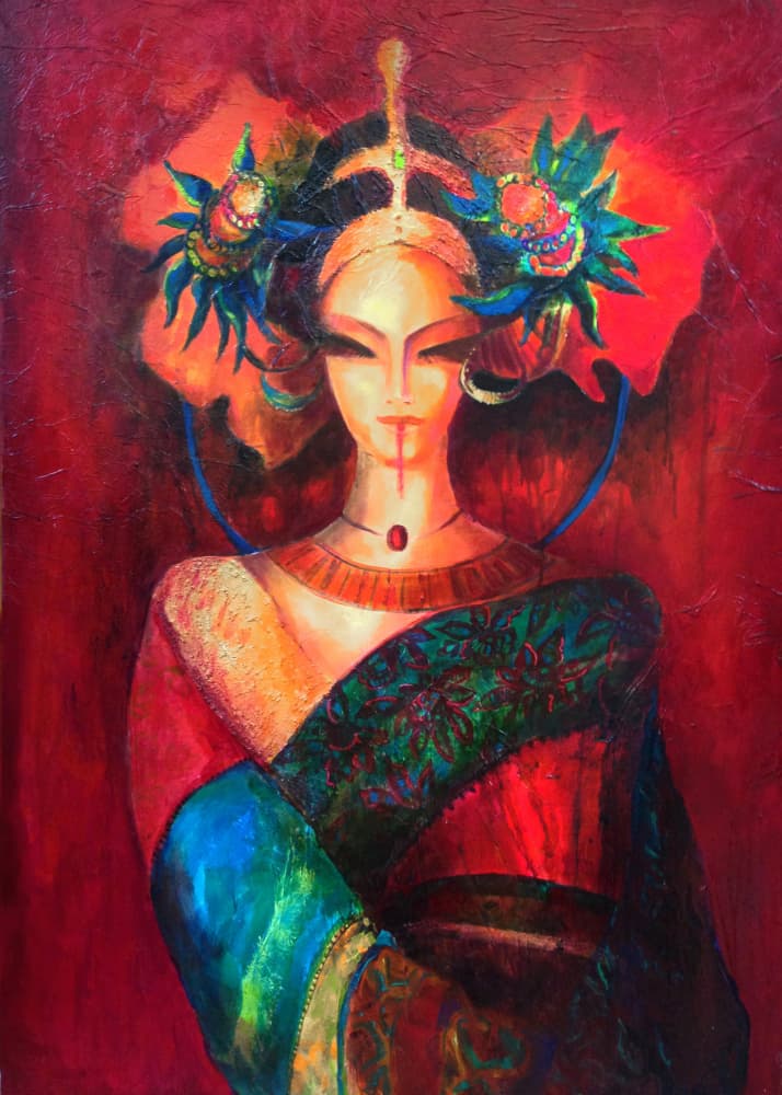 Mysterious Red Empress by Dora Krincy — canvas wall art