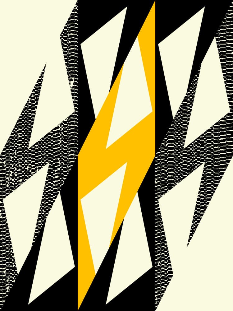 Dynamic Yellow Bolt by Petr Strnad — canvas wall art