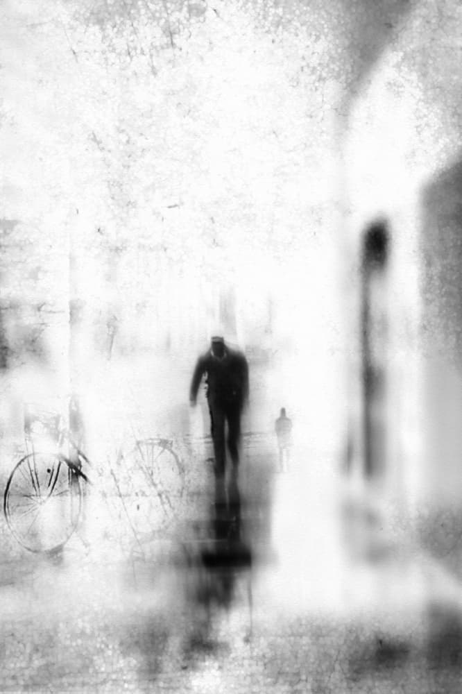 Blurred City Walker by Amer Jassim — canvas wall art