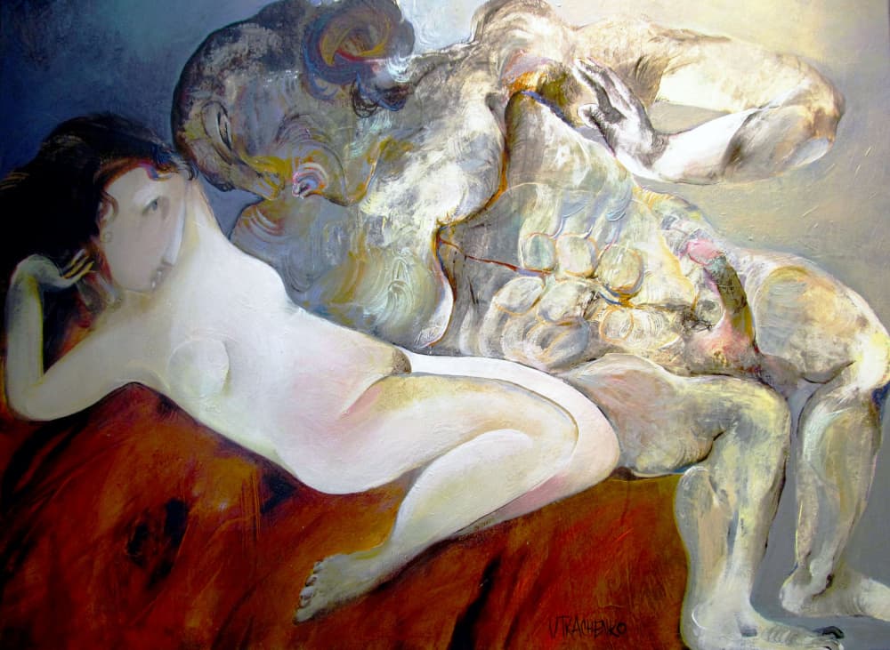 Sensual Abstract Embrace by Victor Tkachenko — canvas wall art