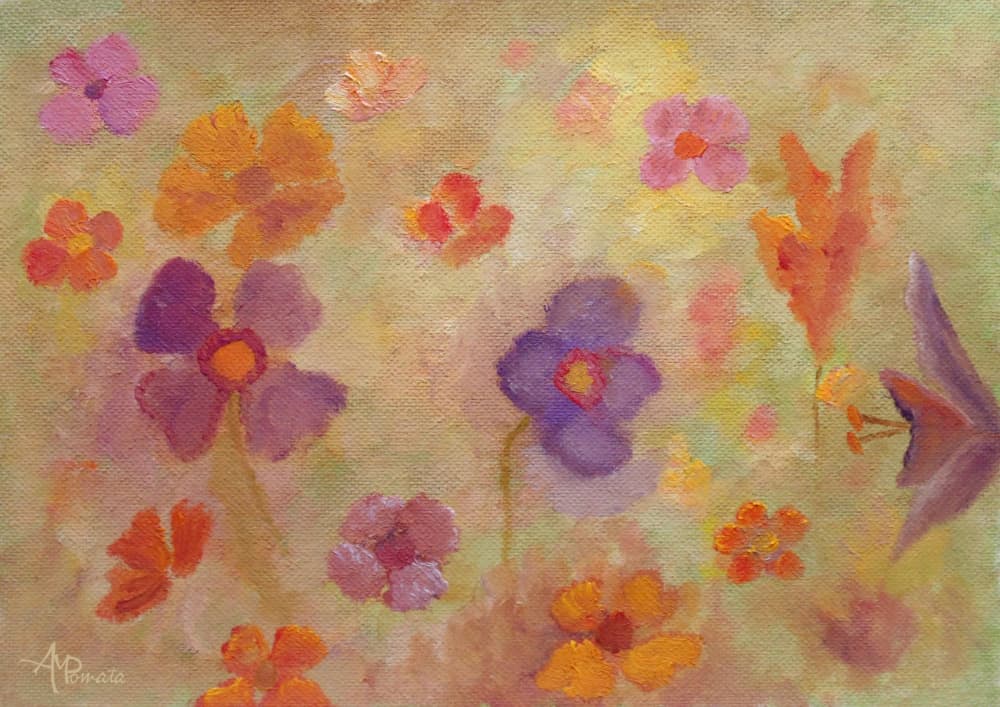 Colorful Flower Garden by Angeles M. Pomata — canvas wall art