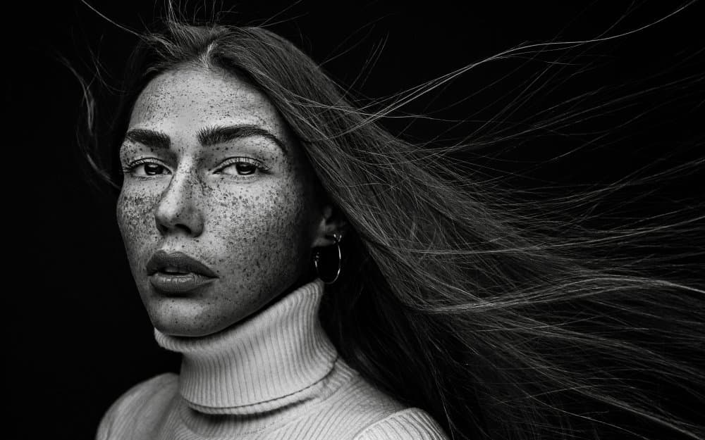 Intense Freckled Portrait by Martin Krystynek MQEP — canvas wall art