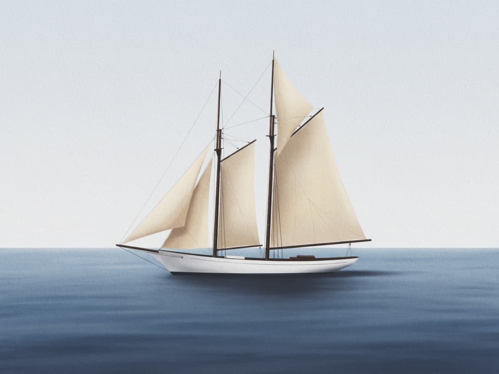 Elegant Sailboat At Sea by Andreas Magnusson — canvas wall art