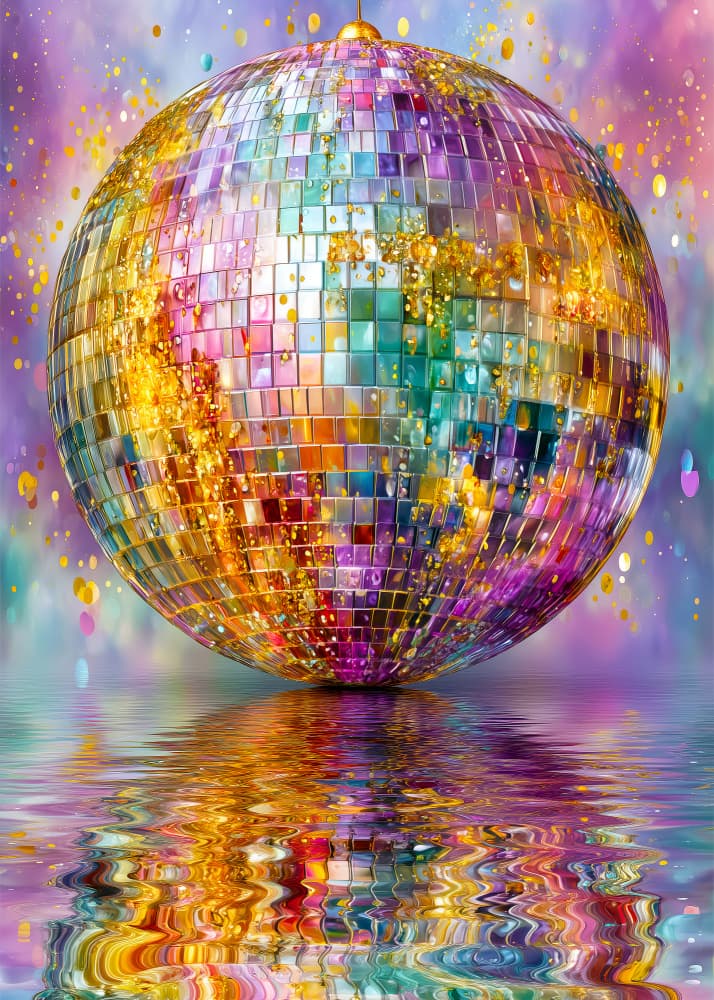 Sparkling Disco Reflections by Justyna Jaszke — canvas wall art