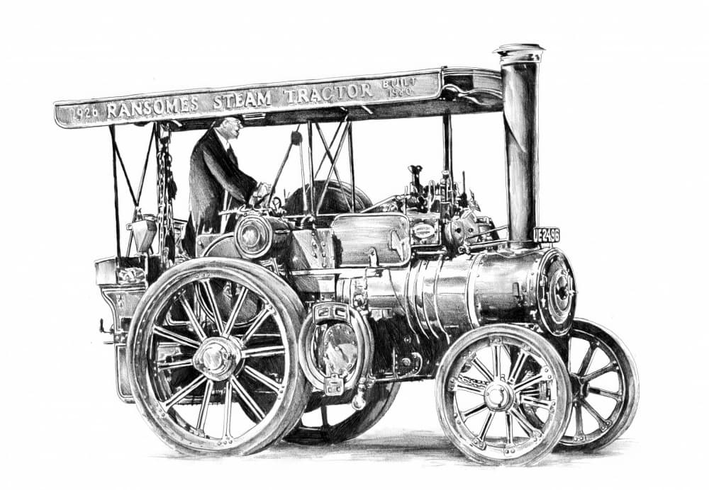 Vintage Steam Tractor by Kulik — canvas wall art