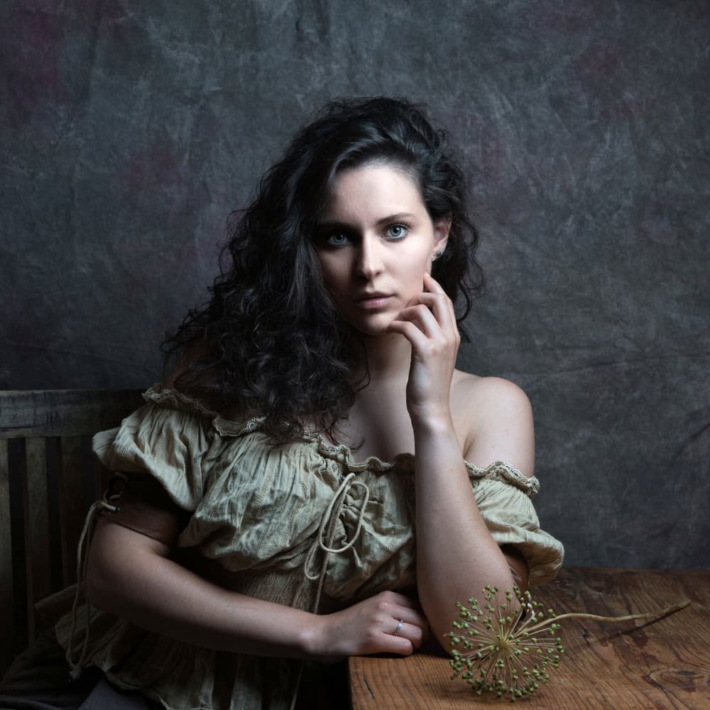 Rustic Woman Portrait by Ruth Franke — canvas wall art
