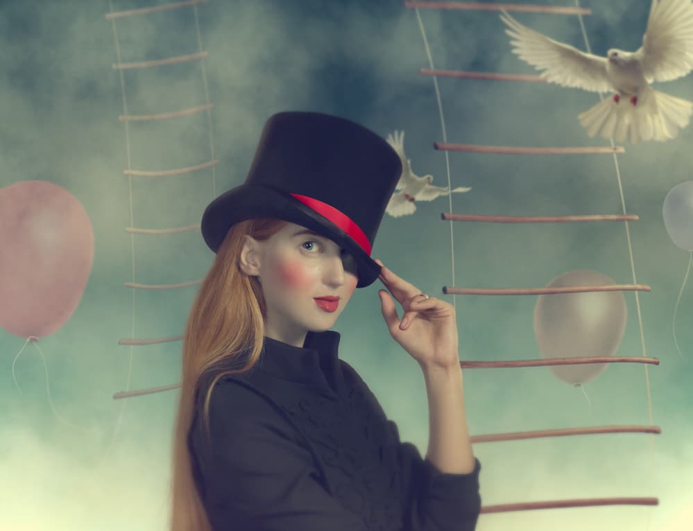 Mysterious Woman in Top Hat by Svetlana Melik-Nubarova — canvas wall art