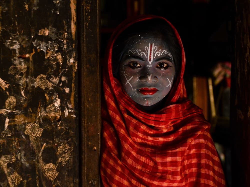 Intense Painted Face by Debarshi Mukherjee — canvas wall art