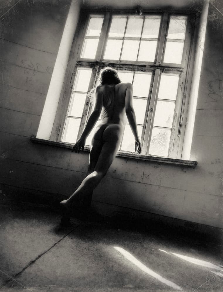 Nude Woman Window Light by Bogdan Bouşcă — canvas wall art