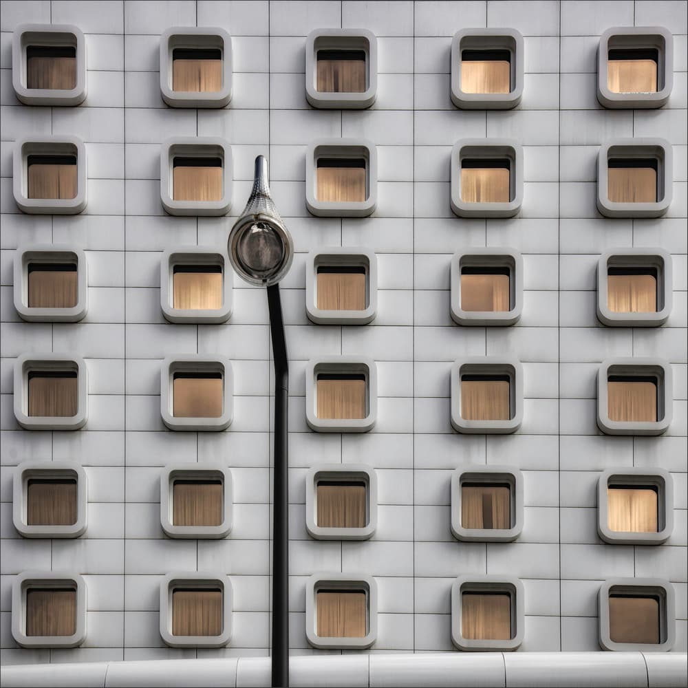 Geometric Building Windows by Gilbert Claes — canvas wall art