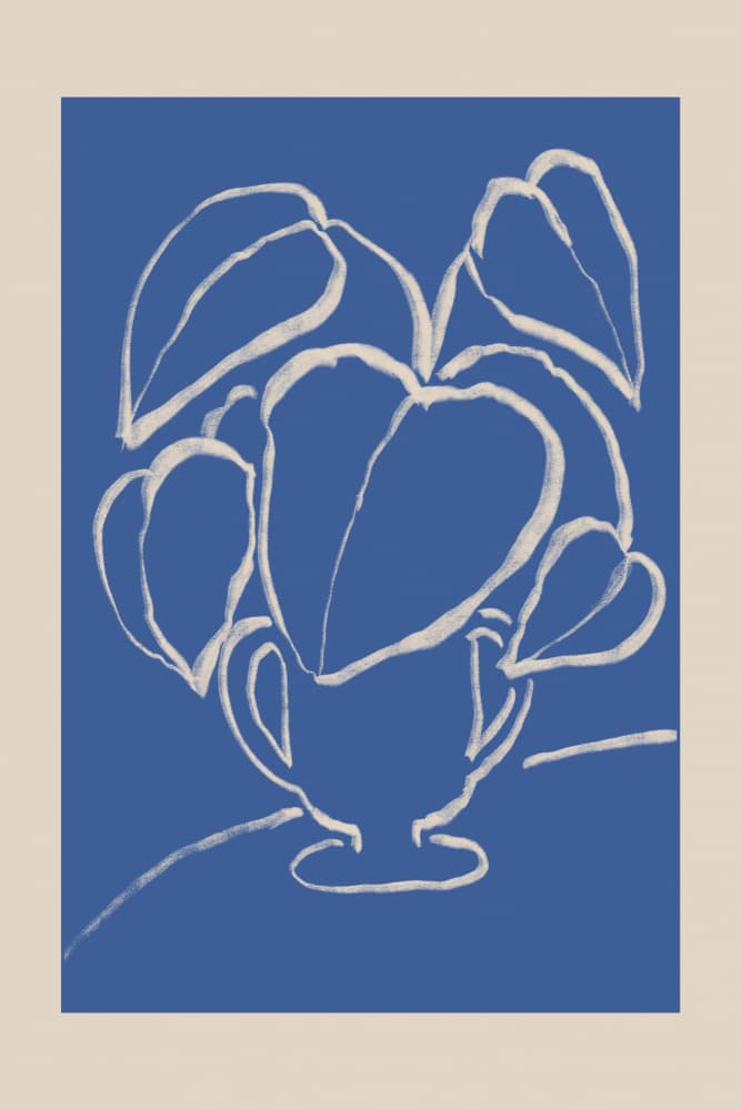 Botanical Blue Outline by Melloi Art Prints — canvas wall art