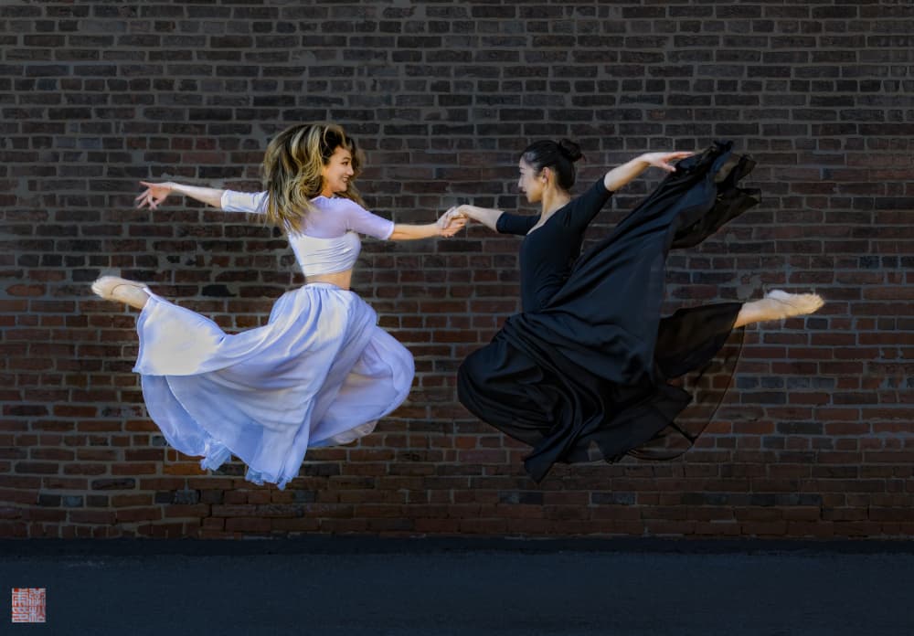 Connected Ballet Leap by Songhu Yan — canvas wall art