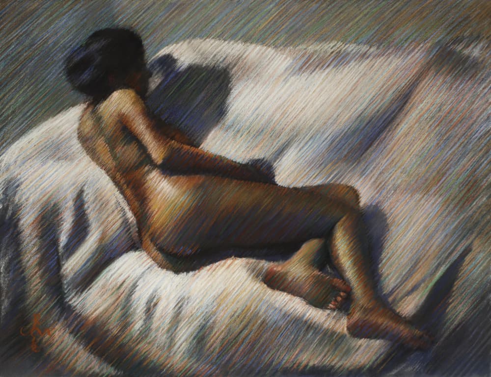 Quiet Reclining Woman by Corné Akkers — canvas wall art