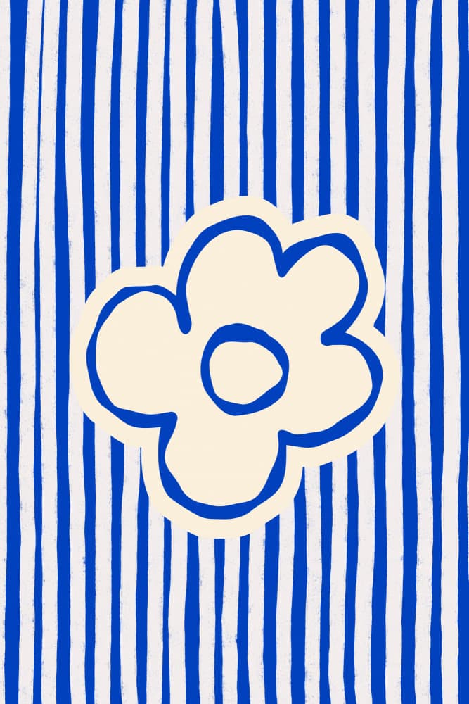 Graphic Flower Stripes by Treechild — canvas wall art